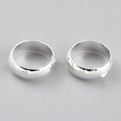 真鍮ビーズフレーム  長持ちメッキ  丸いリング  925銀メッキ  8x2.5mm  穴：1mm&nbsp;X-KK-O133-014B-S