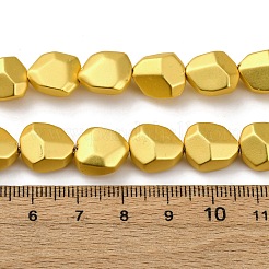電気メッキガラスビーズセット  ナゲット  フルメッキ  多面カット  黄金メッキ  12x11x7mm  穴：1mm  約37個/連  17.48''（44.4センチメートル）&nbsp;EGLA-H109-01