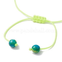 Adjustable Synthetic Ocean White Jade & Turquoise Beads Braided Bead Bracelets&nbsp;BJEW-JB11297-03