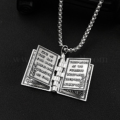Pageable Bible Book Alloy Pendant Necklaces for Women Men&nbsp;WH-WGDBE19-01