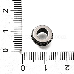 304ステンレススチールヨーロピアンビーズ  大穴ビーズ  ロンデル  アンティークシルバー  10.5x5.5mm  穴：5.5mm&nbsp;STAS-H263-18AS