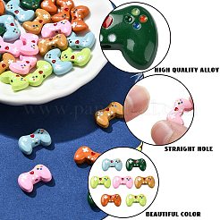 30色スプレー塗装合金ビーズ6個  エナメル  ゲームパッド  ミックスカラー  9.5x15.5x4.5mm  穴：1.6mm  5個/カラー  30pc&nbsp;FIND-CJ0002-68