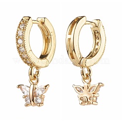 Butterfly Cubic Zirconia Dangle Hoop Earrings for Girl Women Gift&nbsp;X1-EJEW-JE04637