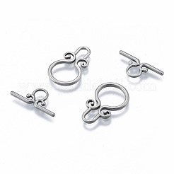 Non-Tarnish 304 Stainless Steel Toggle Clasps&nbsp;STAS-N092-182
