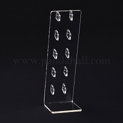 透明アクリルイヤリングディスプレイスタンド  L字型  透明  19.5x6.3x0.95cm  穴：1.6mm&nbsp;EDIS-G014-05