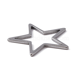 304ステンレススチールリンクリング  スター  ステンレス鋼色  21x22x1mm  内径：16x16mm&nbsp;LS-STAS-WH0029-28