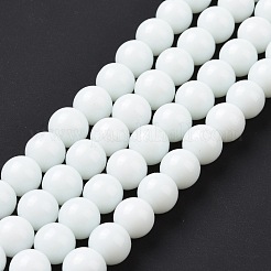ガラスビーズ連売り  ラウンド  ホワイト  10mm  穴：1mm  約33個/連  12インチ&nbsp;GR10mm26Y