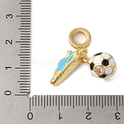 Rack Plating Brass Enamel European Dangle Charms&nbsp;KK-P279-48G