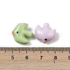 ハンドメイドの磁器セラミックビーズ  鳥  光沢釉の磁器  ミックスカラー  14.5x15x9mm  穴：2.5mm&nbsp;PORC-Z003-02