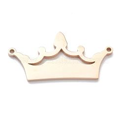 イオンプレーティング（IP）304ステンレスペンダント  クラウン  ローズゴールド本金メッキ  15x30x1.5mm  穴：1.2mm&nbsp;STAS-B016-09RG