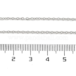 変色しない304ステンレススチールアズキチェーンネックレス、男性用、女性用  ステンレス鋼色  ワイド：1.5mm  17.72インチ（45cm）&nbsp;NJEW-N050-A02-S15