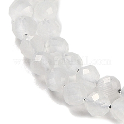 キャッツアイビーズ連売り  多面カット  ラウンド  ゲインボロ  4mm  穴：0.8mm  約84~88個/連  35~36cm&nbsp;CE-U001-01B