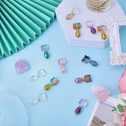 24Pcs 8 Style Glass Connector Charms&nbsp;PALLOY-CA00025