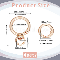 4 Sets Alloy Spring Gate Clasps&nbsp;FIND-BBC0004-11