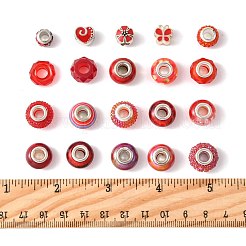 40Pcs 20 Styles Resin & Glass European Beads&nbsp;RPDL-FS0001-03