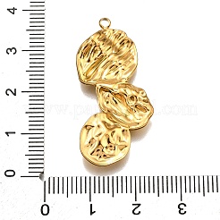 304ステンレスペンダント  トリプレットオーバルチャーム  18KGP本金メッキ  36x17x3.5mm  穴：1.8mm&nbsp;LS-STAS-M116-21G