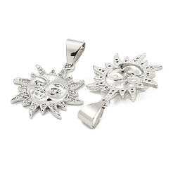 Brass Micro Pave Clear Cubic Zirconia Pendants&nbsp;ZIRC-P115-01P