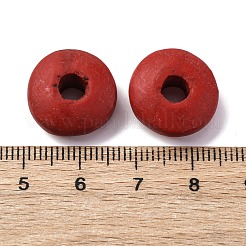 シナバービーズ  彫刻が施された漆器  ロンデル  レッド  16.5x7.5mm  穴：4.5mm&nbsp;CARL-K001-37