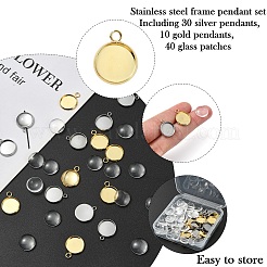 DIY Blank Dome 304 Stainless Steel Pendants Making Kits&nbsp;DIY-YW0010-48
