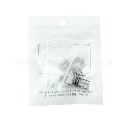 201ステンレススチールスタッドピアス金具10個、穴付き  304ステンレス鋼のピンとイヤーナット  花  10x9mm  穴：1.6mm  ピン：0.8mm&nbsp;EJEW-FS0001-14C