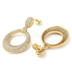 Rack Plating Brass Micro Pave Cubic Zirconia Dangle Stud Earrings&nbsp;EJEW-M230-19G