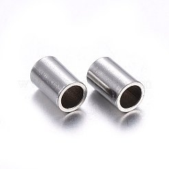 変色しにくい201ステンレススチールチューブビーズ  ステンレス鋼色  4x2.5mm  穴：1.8mm&nbsp;STAS-O107-07P-A