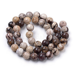 天然石ゼブラジャスパービーズ連売り  ラウンド  6mm  穴：1mm  約59~61個/連  15インチ&nbsp;G-S259-30-6mm