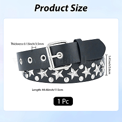 Alloy Star Rivets PU Leather Chain Belts&nbsp;DIY-WH20007-291A