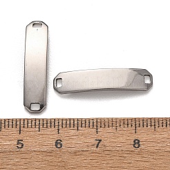 201ステンレススチールリンクコネクタチャーム  カーブ四角形  変色なし  ステンレス鋼色  26x6x1.5mm  穴：2.6x1.6mm&nbsp;STAS-P451-02A-P