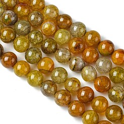 染め加工天然石ドラゴンアゲート瑪瑙ビーズ連売り  ラウンド  10mm  穴：1mm  約38個/連  14.74インチ&nbsp;G-C068-10mm-15