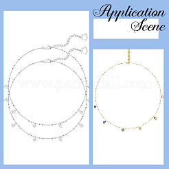 真鍮カーブチェーンネックレス/ブレスレットのDIYキット  ゴールデン＆シルバー  2x1.5x0.3mm&nbsp;DIY-SP0003-09