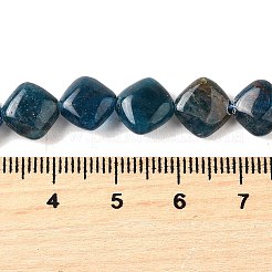 天然石アパタイトビーズ連売り  菱形  8.5~9x9.5x4.5mm  穴：0.7mm  約44個/連  15.75''（40センチメートル）&nbsp;G-Q026-D01-01