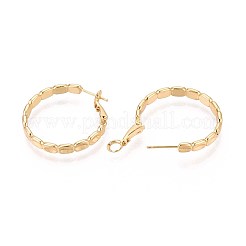 Oval Brass Hoop Earrings&nbsp;EJEW-T047-97G
