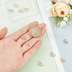 10個2色真鍮チャーム  ニッケルフリー  ハスの花  本物の金メッキと本物のプラチナメッキ  10.5x12.5x1mm  穴：1.8mm  5個/カラー&nbsp;KK-BBC0001-64