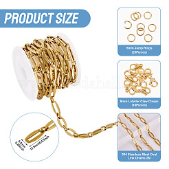 DIY 304 ステンレススチール 楕円形リンクチェーン ネックレス/ブレスレット作成キット  18KGP本金メッキ  13.5x6.5mm&nbsp;DIY-TA0012-75