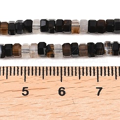 天然石瑪瑙ビーズ連売り  染め＆加熱  多面カット  六角  ブラック  4x4x2~2.5mm  穴：0.9mm  約156個/連  15.24''（38.7センチメートル）&nbsp;G-G345-C36-2x4mm