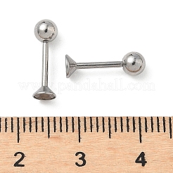 304ステンレススチールスタッドピアス金具  ステンレス鋼色  13x4mm  ピン：1mm&nbsp;STAS-U056-04A-P