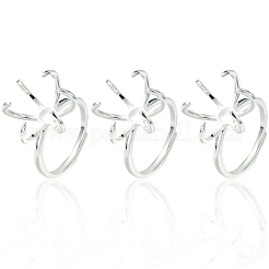 6Pcs Adjustable Brass Finger Rings Components&nbsp;KK-BBC0021-26
