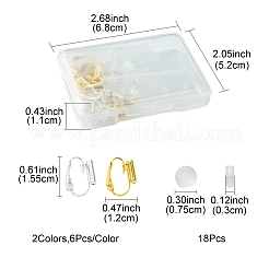 12Pcs 2 Colors Brass Clip-on Earring Converters Findings&nbsp;KK-FS0001-30