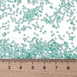 MIYUKIラウンドロカイユビーズ  日本製シードビーズ  （rr536)アクアグリーンセイロン  15/0  1.5mm  穴：0.7mm  約5555PCS /ボトル  10 G /ボトル&nbsp;SEED-JP0010-RR0536