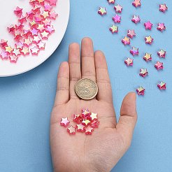 環境に優しい透明アクリルビーズ  スター  ABカラー  淡いバイオレットレッド  10x4mm  穴：1.5mm  約100個/袋&nbsp;TACR-YW0001-01E