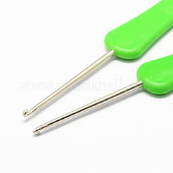 プラスチック製のハンドル鉄かぎ針編みのフック針  ライム  ピン：3.0~4.0mm  160x17x5mm&nbsp;TOOL-R038C-03