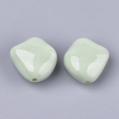 アクリルビーズ  ナゲット  ダークシーグリーン  23.5x23x12.5mm  穴：2.5mm&nbsp;X-OACR-S029-058C