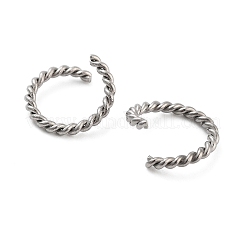 変色しにくい304ステンレススチール製オープン丸カン  ツイストラウンド  ステンレス鋼色  12x1.5mm  15ゲージ  内径：9mm&nbsp;STAS-F191-11P-C