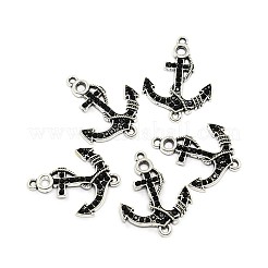 Anchor Antique Silver Tone Alloy Rhinestone Links connectors&nbsp;LS-ALRI-N024-03E