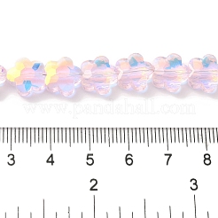 電気メッキガラスビーズセット  ABカラーメッキ  花  多面カット  パールピンク  10x10x5mm  穴：1mm  約71個/連  26.77''（68センチメートル）&nbsp;EGLA-B006-03A-AB01