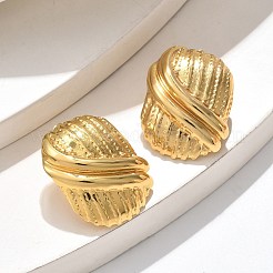 304ステンレススチールスタッドピアス  イオンプレーティング（ip）  長方形  18KGP本金メッキ  28.5x22mm&nbsp;EJEW-U047-29G