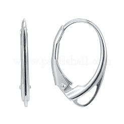 925スターリングシルバーレバーバックフープピアスのパーツ  銀  17x11x1.5mm  穴：3.5x1mm  ピン：0.8mm  約15pairs / 20グラム&nbsp;STER-M104-02S