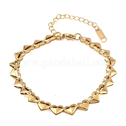 304 Stainless Steel Heart Link Chain Bracelets for Women&nbsp;STAS-H249-19G