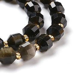 Natural Golden Sheen Obsidian Beads Strands&nbsp;G-K303-A30-8mm